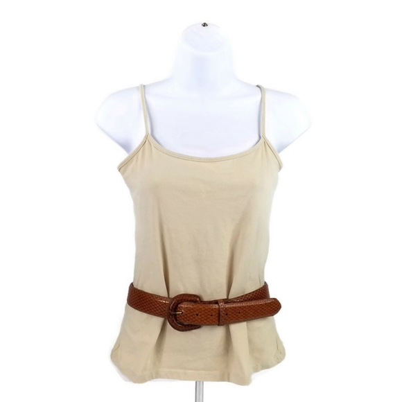 Zele Two Tone Brown Leather Belt Womens Medium 30\